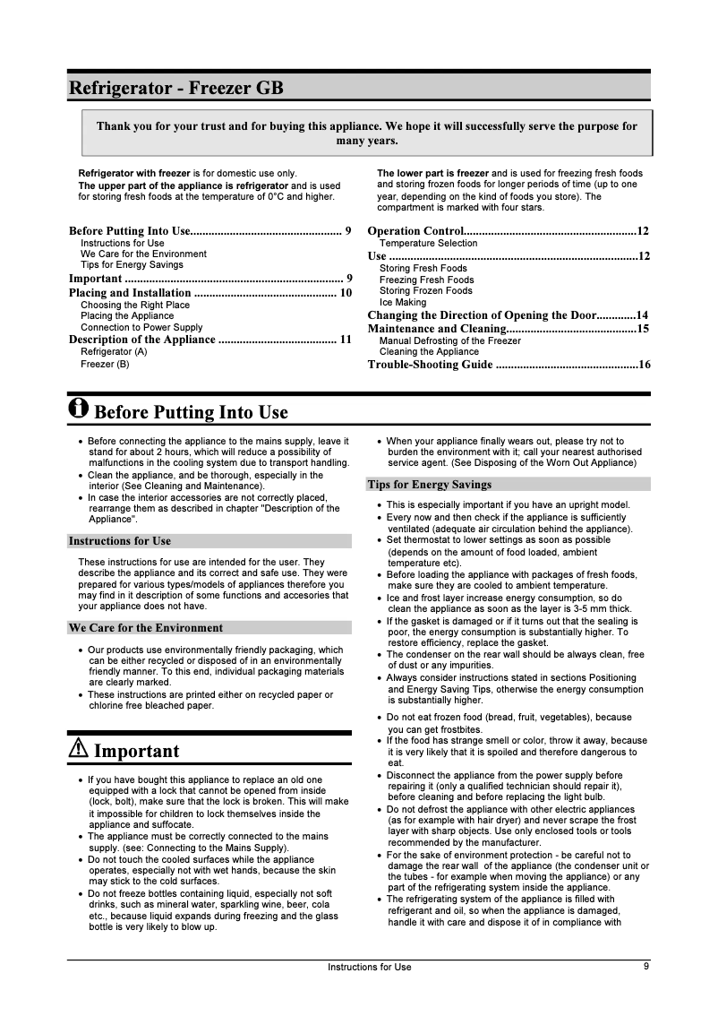 Page 1 de la notice Manuel utilisateur Gorenje RK6285E