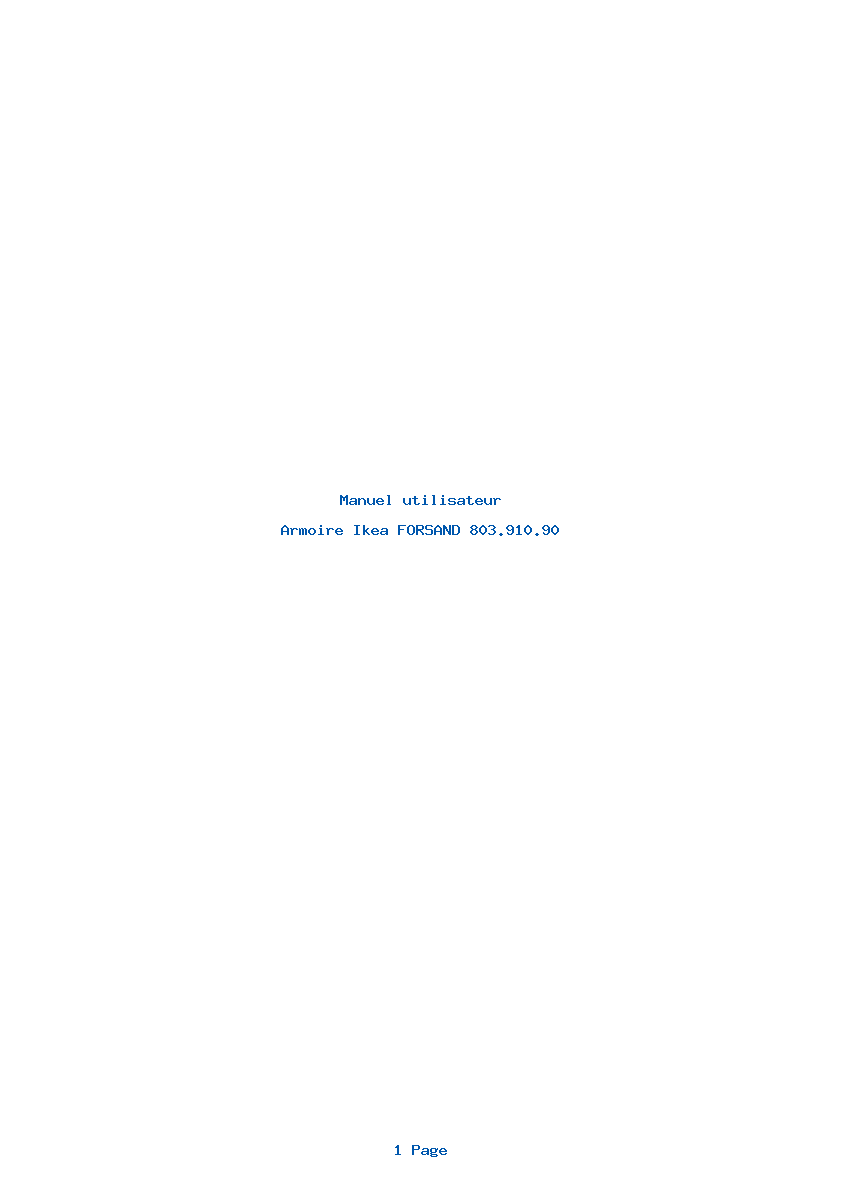 Page 1 de la notice Manuel utilisateur Ikea FORSAND 803.910.90