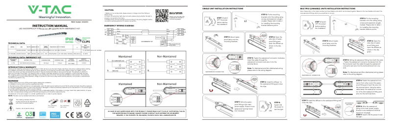 Page 1 de la notice Manuel utilisateur V-TAC VT-120136E