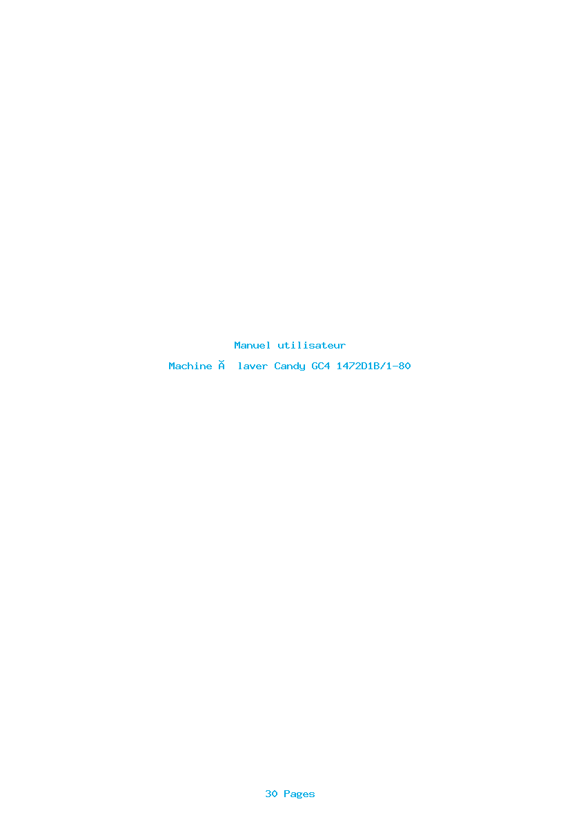 Page 1 de la notice Manuel utilisateur Candy GC4 1472D1B/1-80