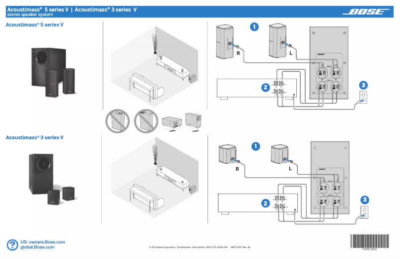 Page 1 de la notice Guide d'installation Bose Acoustimass 5 Series V