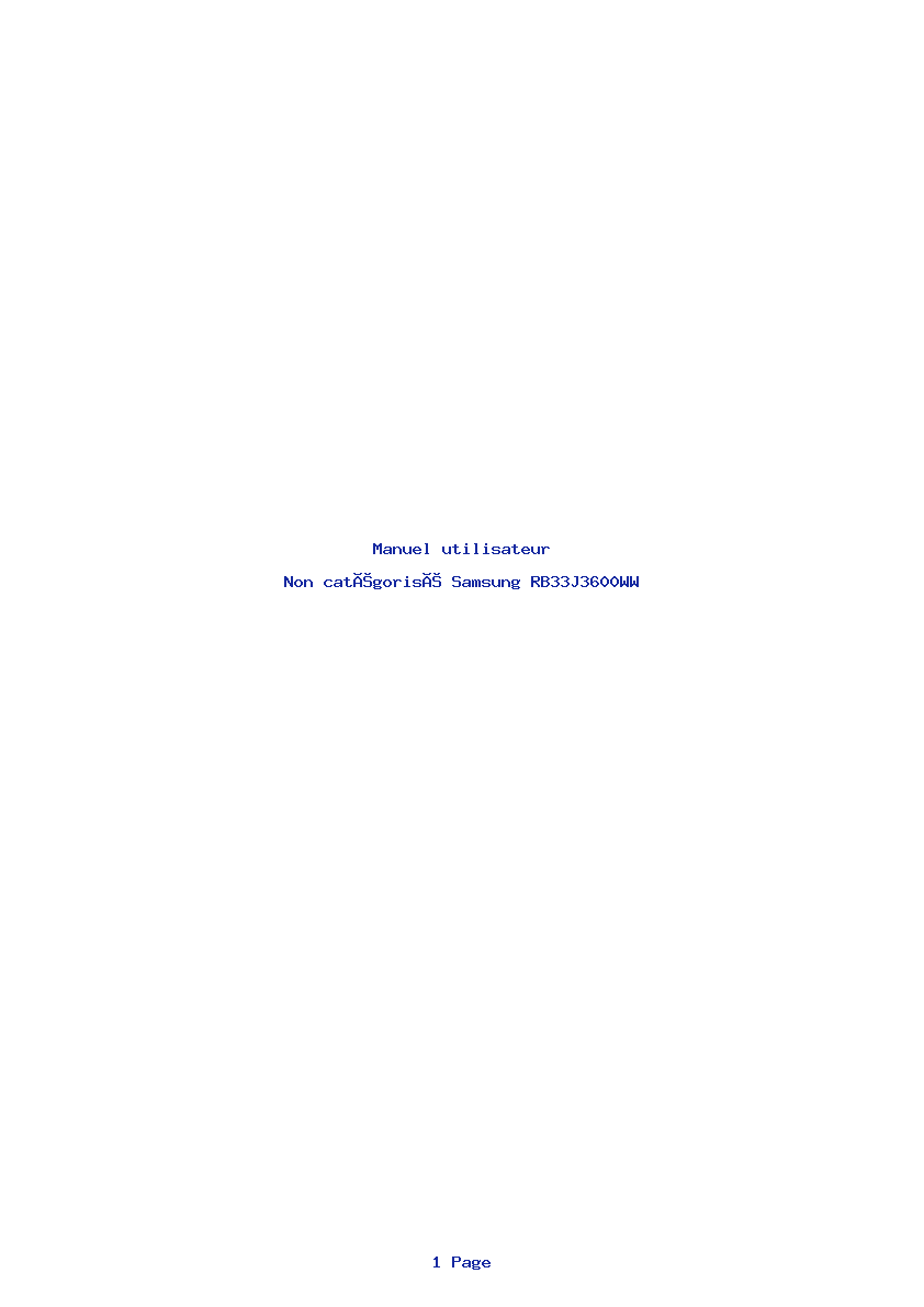 Page 1 de la notice Manuel utilisateur Samsung RB33J3600WW