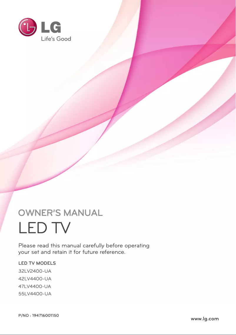 Page 1 de la notice Manuel utilisateur LG 47LV4400