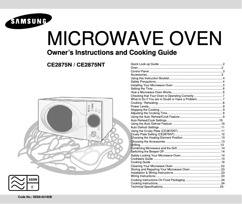 Página 1 del manual Manual de usuario Samsung CE2875N-S