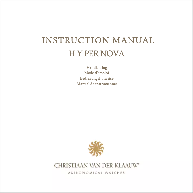Page 1 de la notice Manuel utilisateur Christiaan van der Klaauw Hypernova CKHN3344