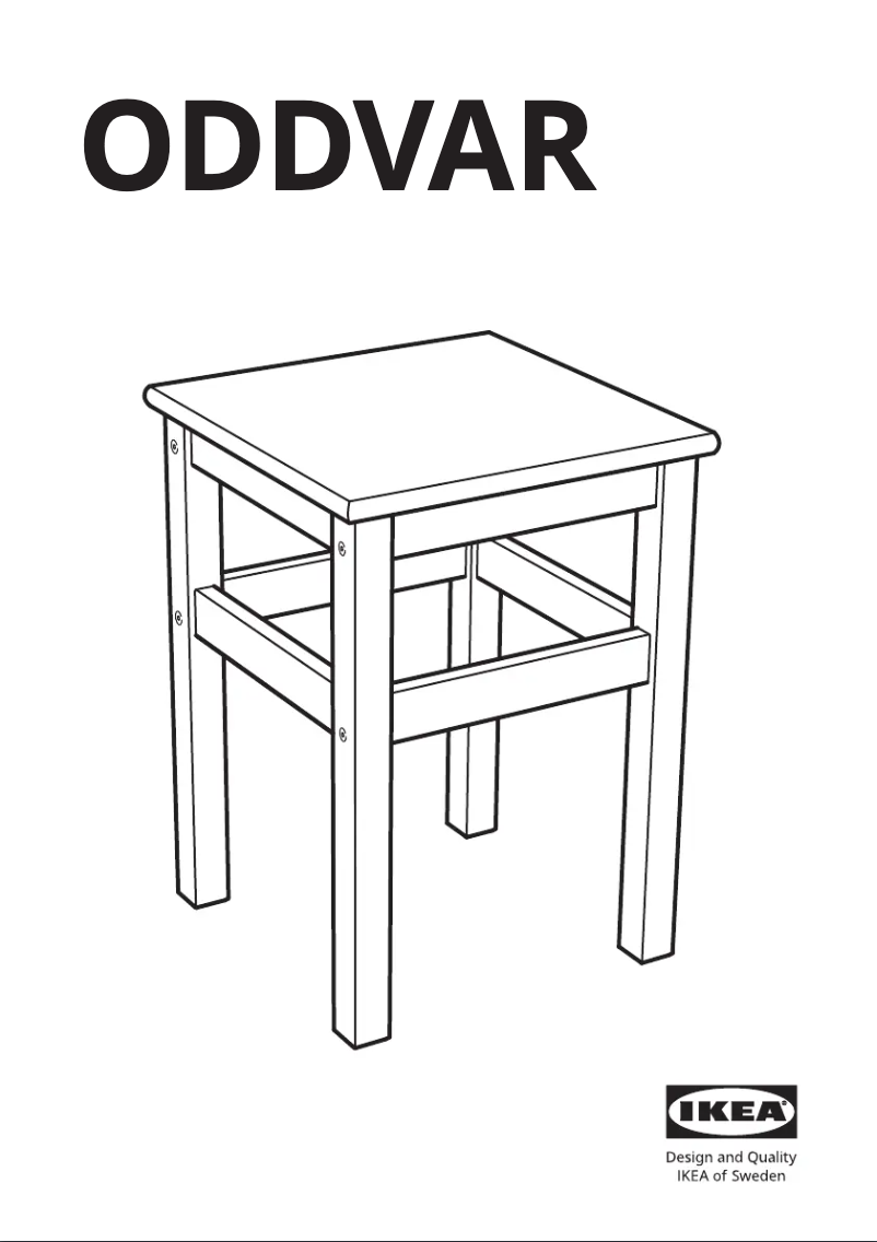 Page 1 de la notice Manuel utilisateur Ikea ODDVAR 202.493.30
