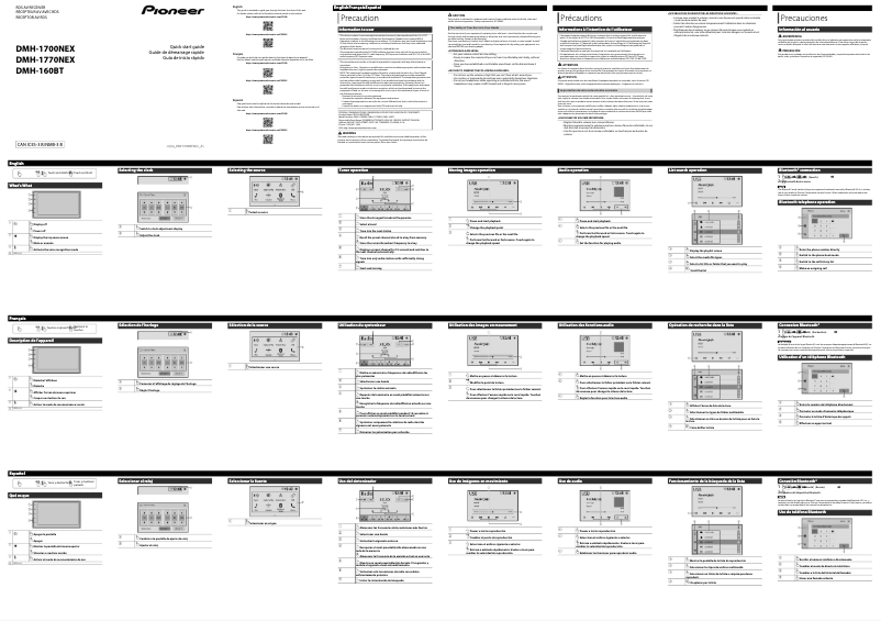 Page 1 de la notice Guide de démarrage rapide Pioneer DMH-1770NEX