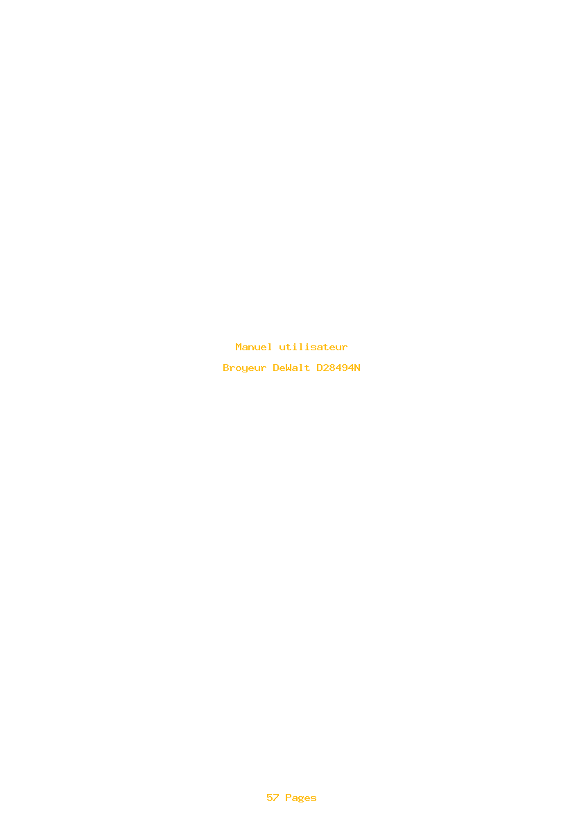 Page 1 de la notice Manuel utilisateur DeWalt D28494N