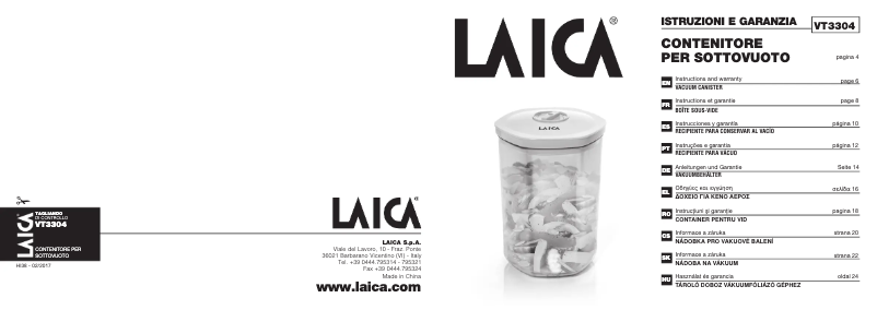 Page 1 de la notice Manuel utilisateur Laica VT3304