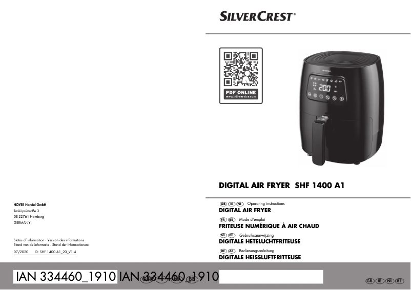 Página 1 del manual Manual de usuario SilverCrest SHF 1400 A1