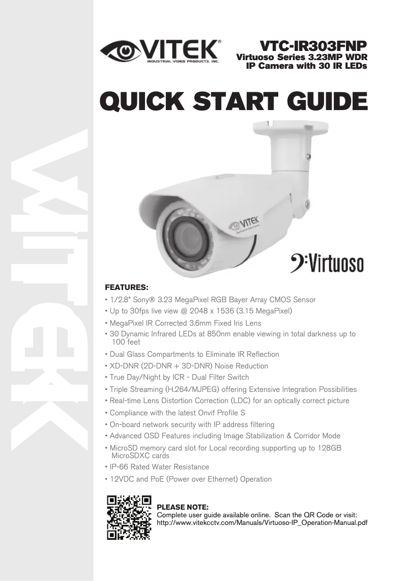 Página 1 del manual Manual de usuario Vitek VTC-IR303FNP