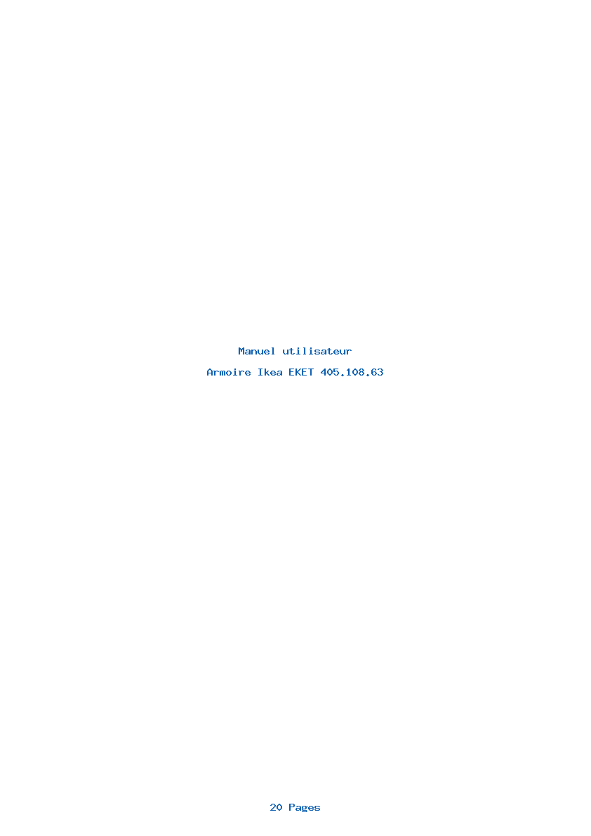 Page 1 de la notice Manuel utilisateur Ikea EKET 405.108.63