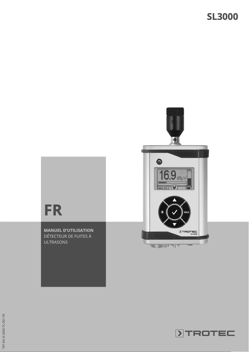Page 1 de la notice Manuel utilisateur Trotec SL3000