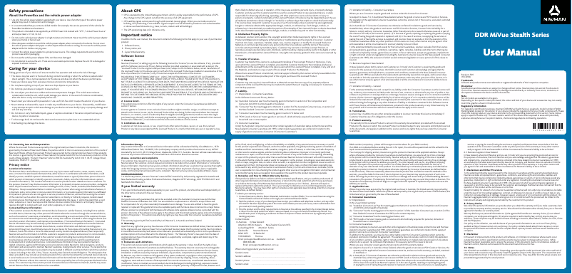 Page 1 de la notice Manuel utilisateur Navman MiVue Stealth