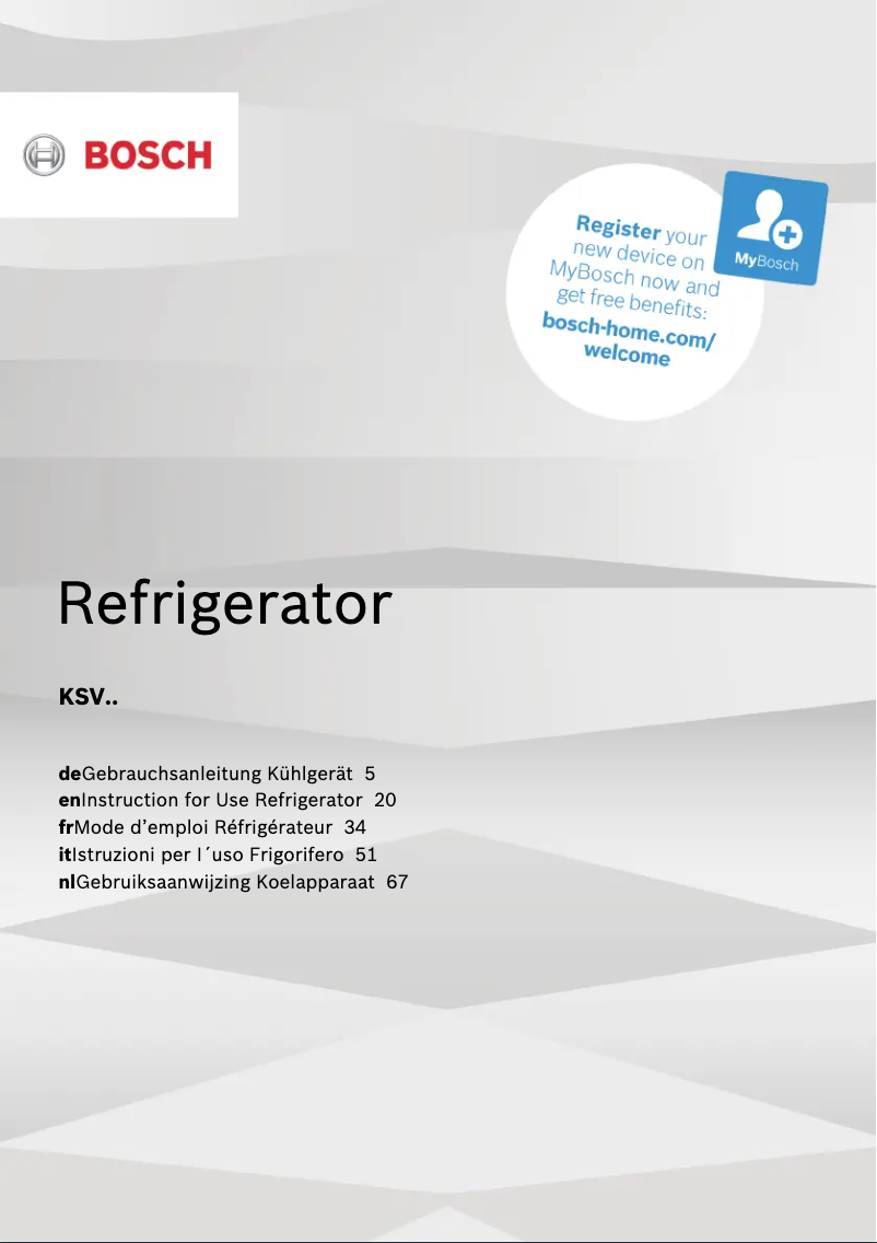 Page 1 de la notice Manuel utilisateur Bosch KSV33VLEPG