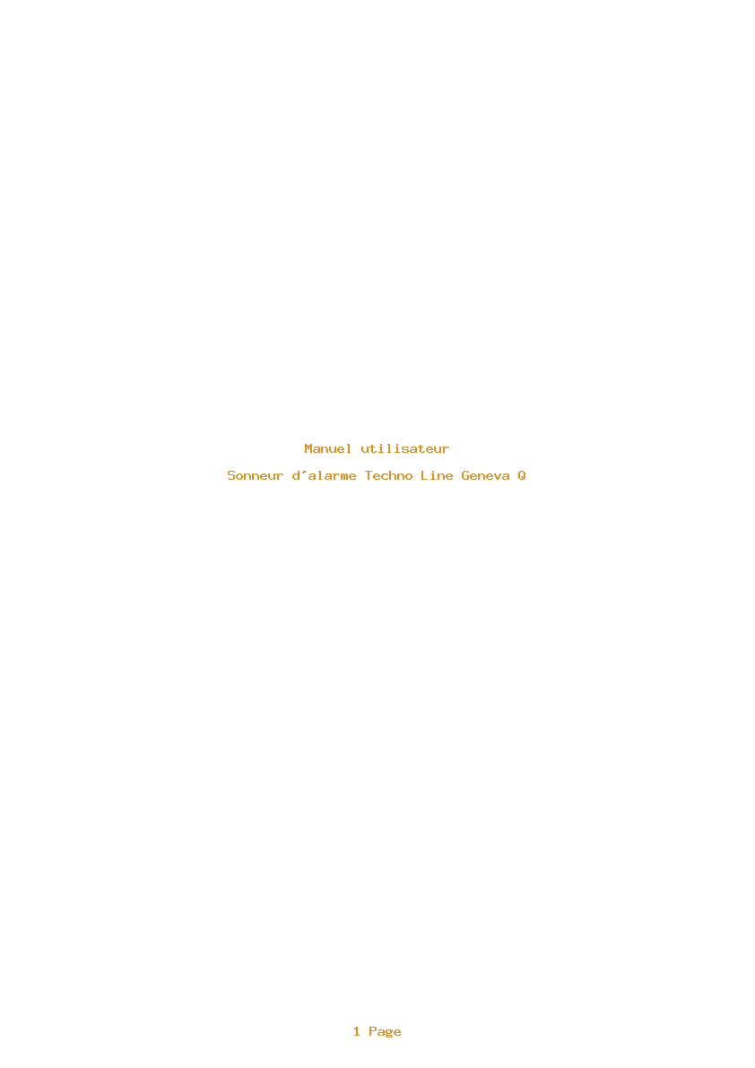 Page 1 de la notice Manuel utilisateur Techno Line Geneva Q