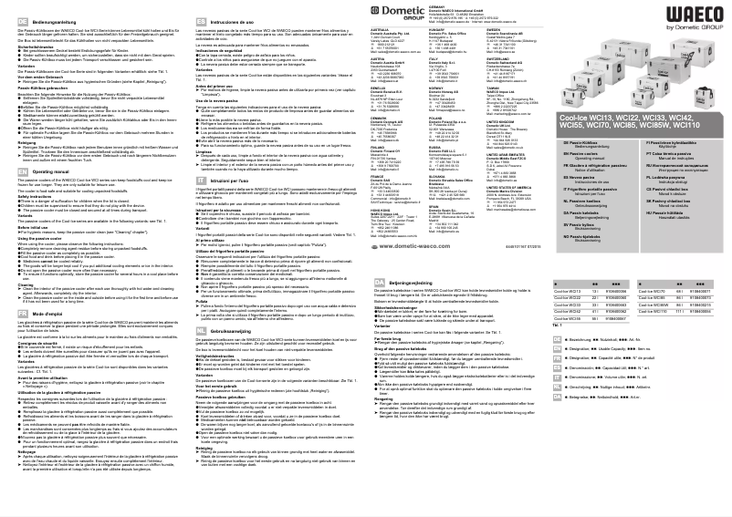 Page 1 de la notice Manuel utilisateur Waeco Cool-Ice WCI 110