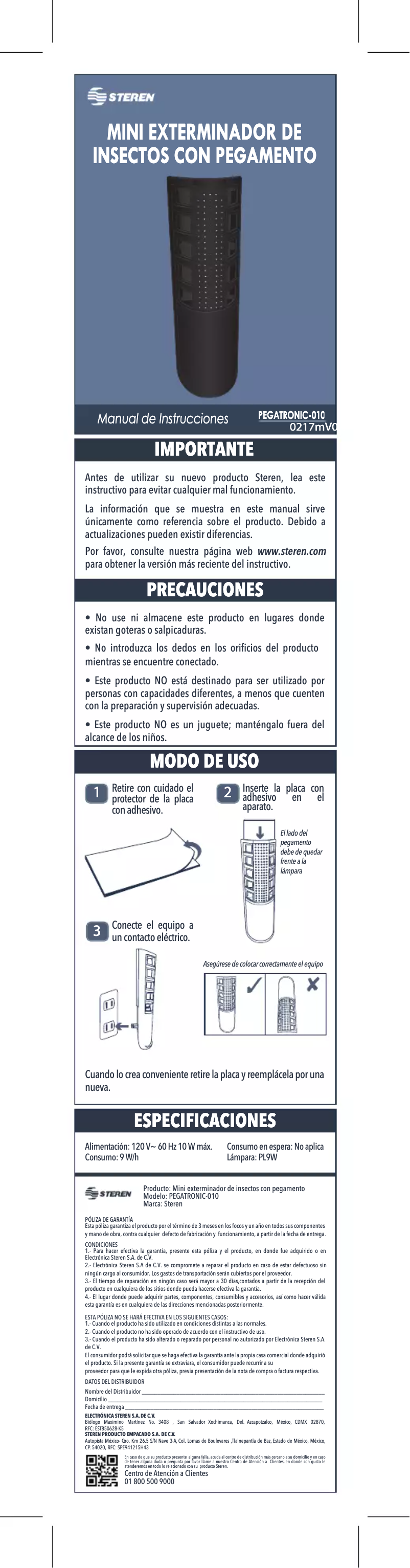 Page 1 de la notice Manuel utilisateur Steren PEGATRONIC-010