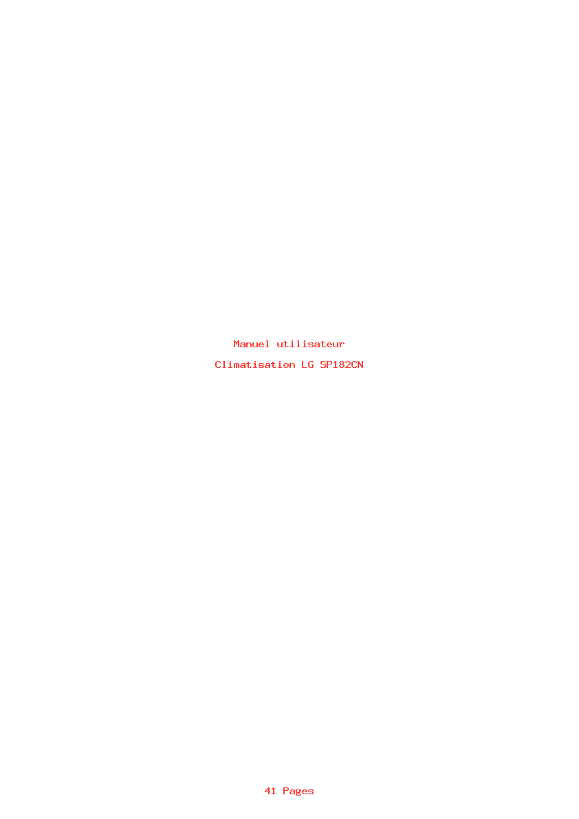 Page 1 de la notice Manuel utilisateur LG SP182CN