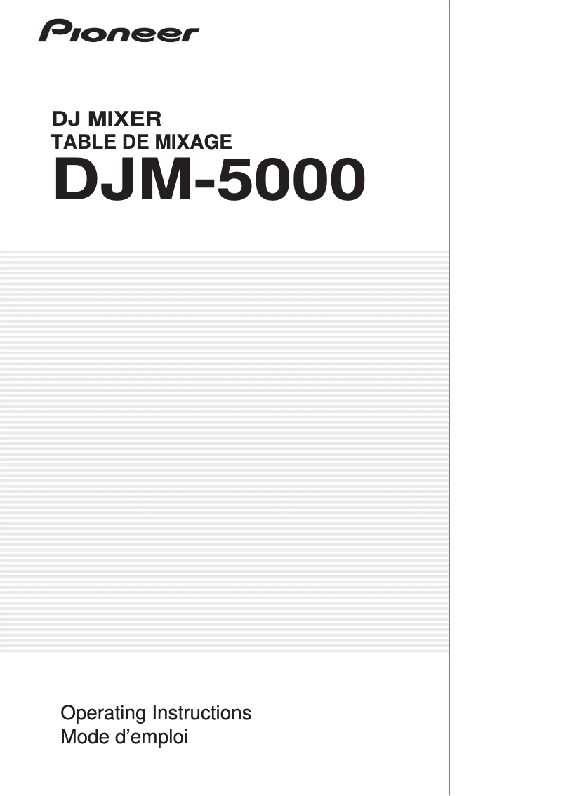 Page 1 of the manual User Manual Pioneer DJM-5000
