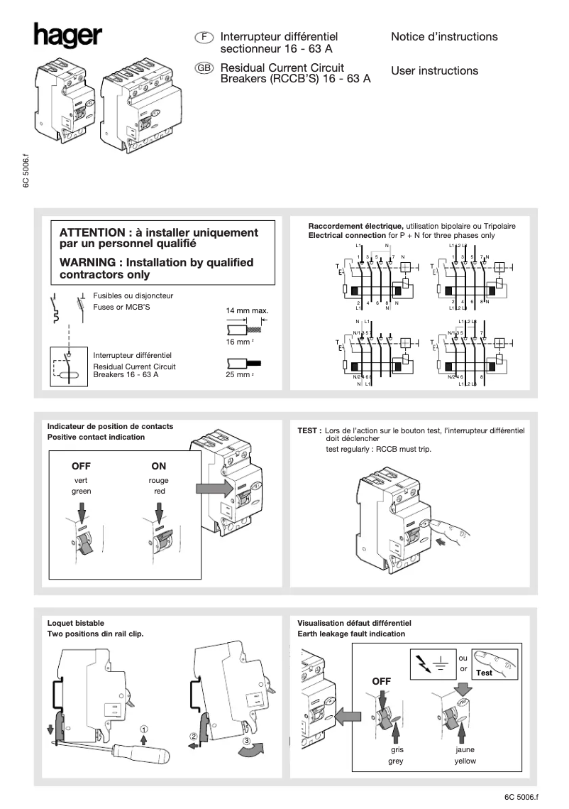 Página 1 del manual Manual de usuario Hager ADA156U