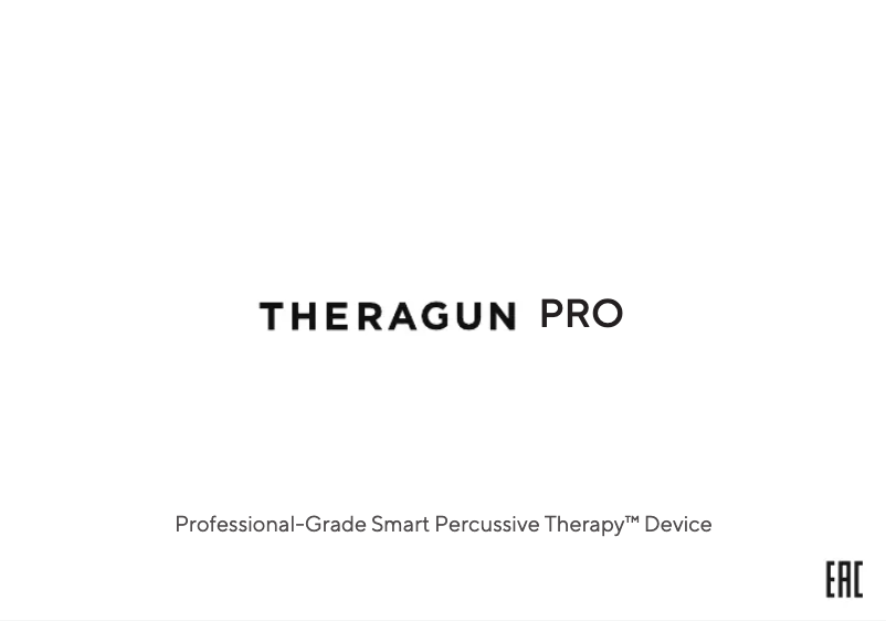 Page 1 de la notice Manuel utilisateur Theragun Pro