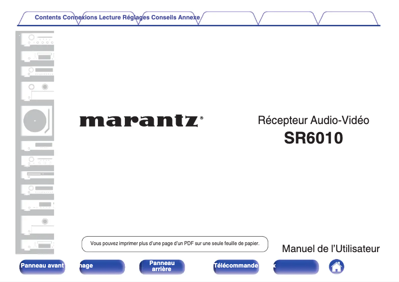 Page 1 de la notice Manuel utilisateur Marantz SR6010