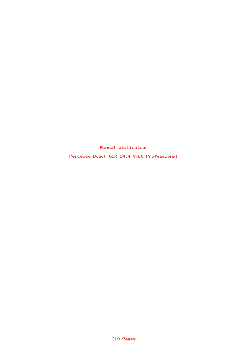 Page 1 de la notice Manuel utilisateur Bosch GSR 14,4 V-EC Professional