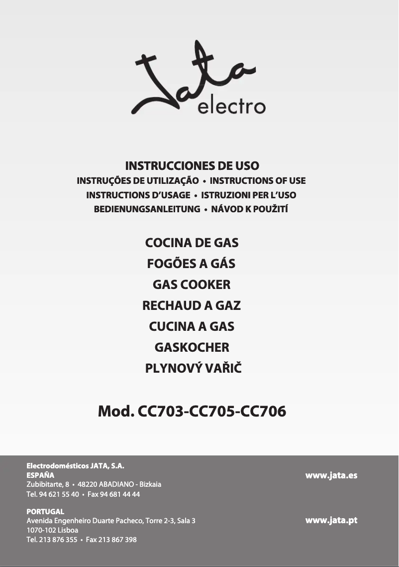 Page 1 de la notice Manuel utilisateur Jata CC703