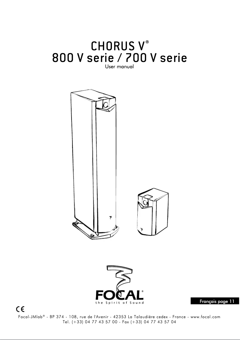 Page 1 de la notice Manuel utilisateur Focal Chorus 807 V