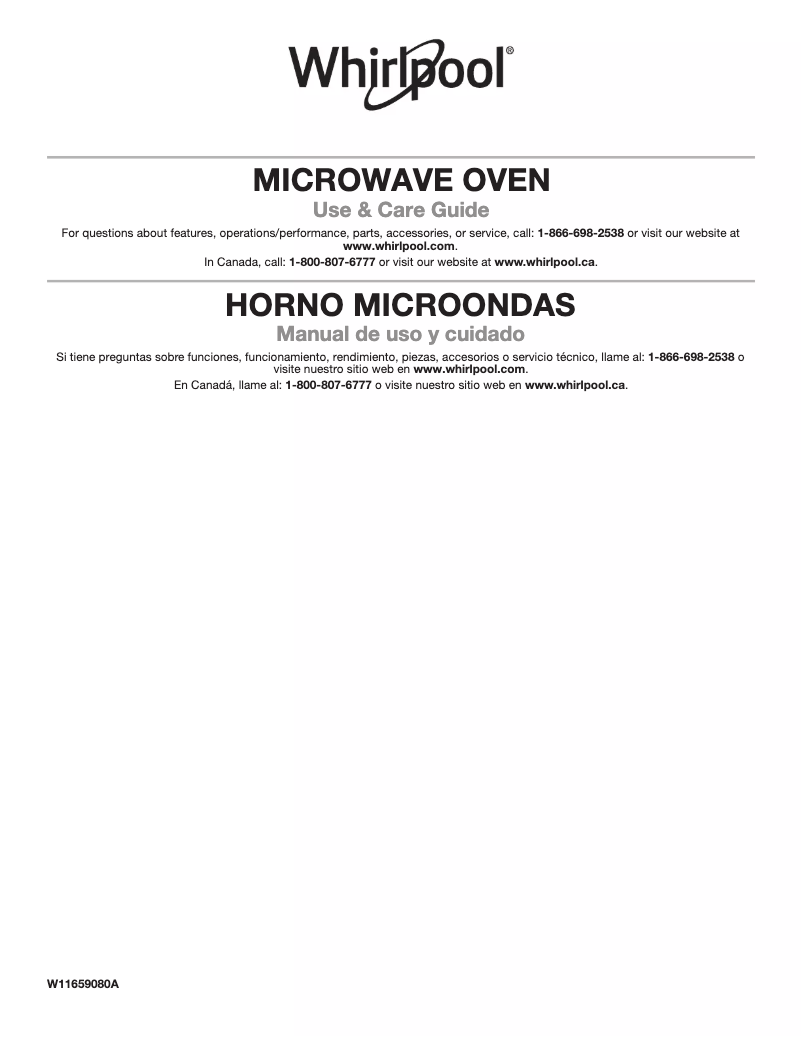 Página 1 del manual Manual de usuario Whirlpool WMCS7022PB