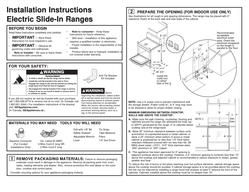 Page 1 de la notice Guide d'installation Hotpoint RBS360DMBB