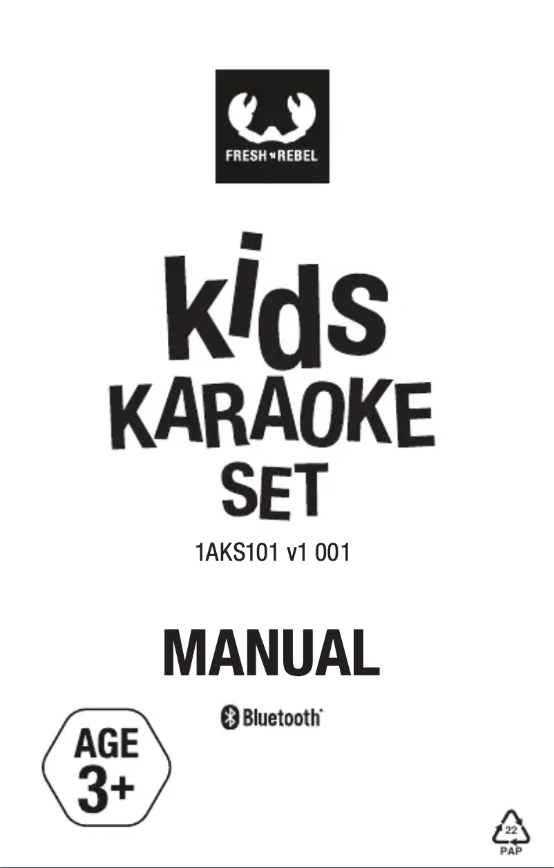 Page 1 of the manual User Manual Fresh 'n Rebel Kids Karaoke Set