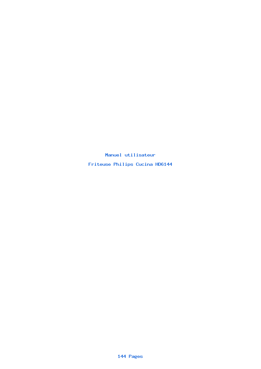 Page 1 de la notice Manuel utilisateur Philips Cucina HD6144