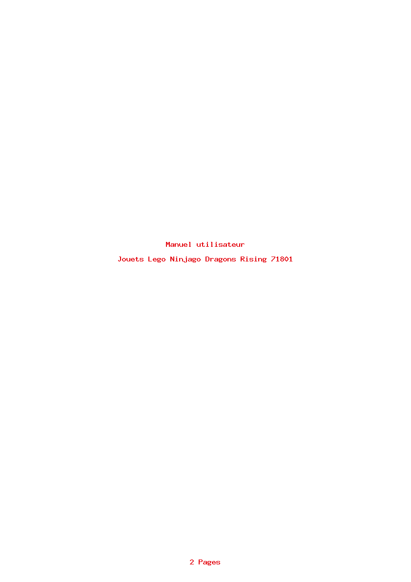 Page 1 de la notice Manuel utilisateur Lego Ninjago Dragons Rising 71801
