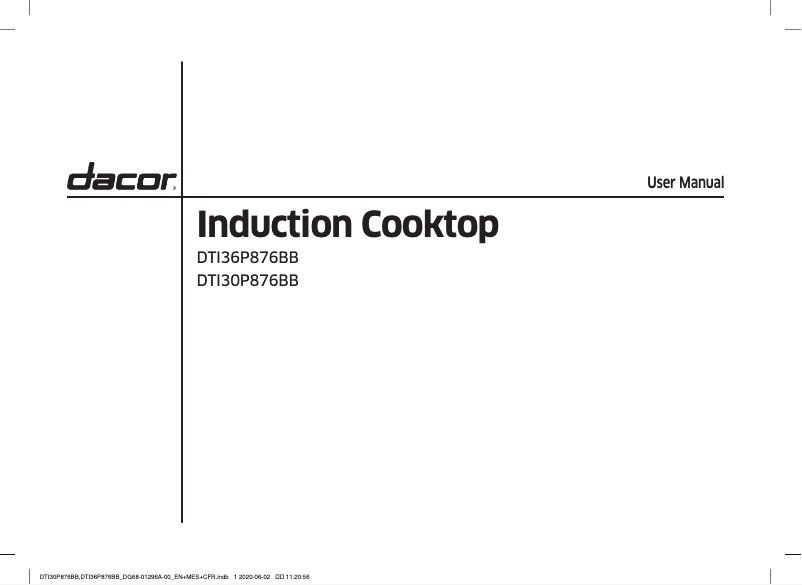 Page 1 de la notice Manuel utilisateur Dacor DTI36P876BB