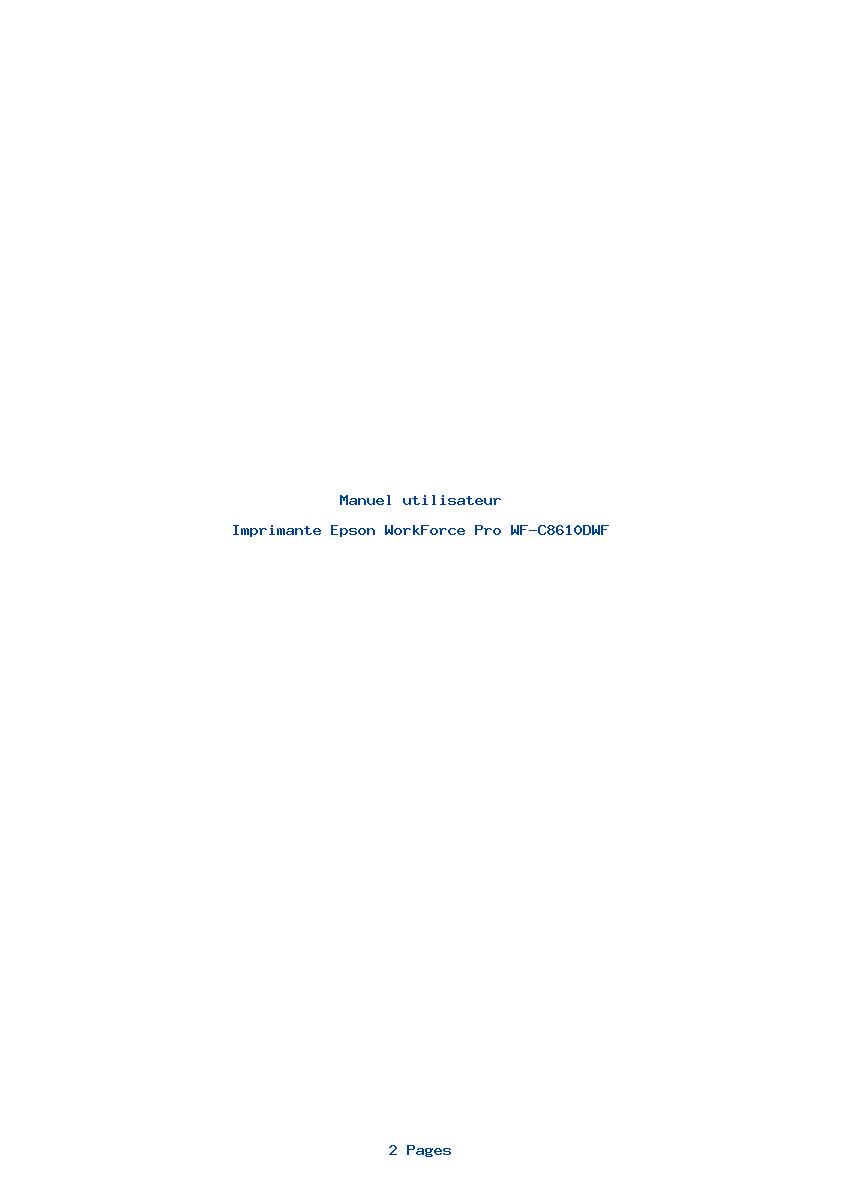 Page 1 de la notice Manuel utilisateur Epson WorkForce Pro WF-C8610DWF