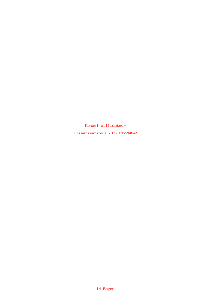 Page 1 de la notice Manuel utilisateur LG LS-C122RKA2