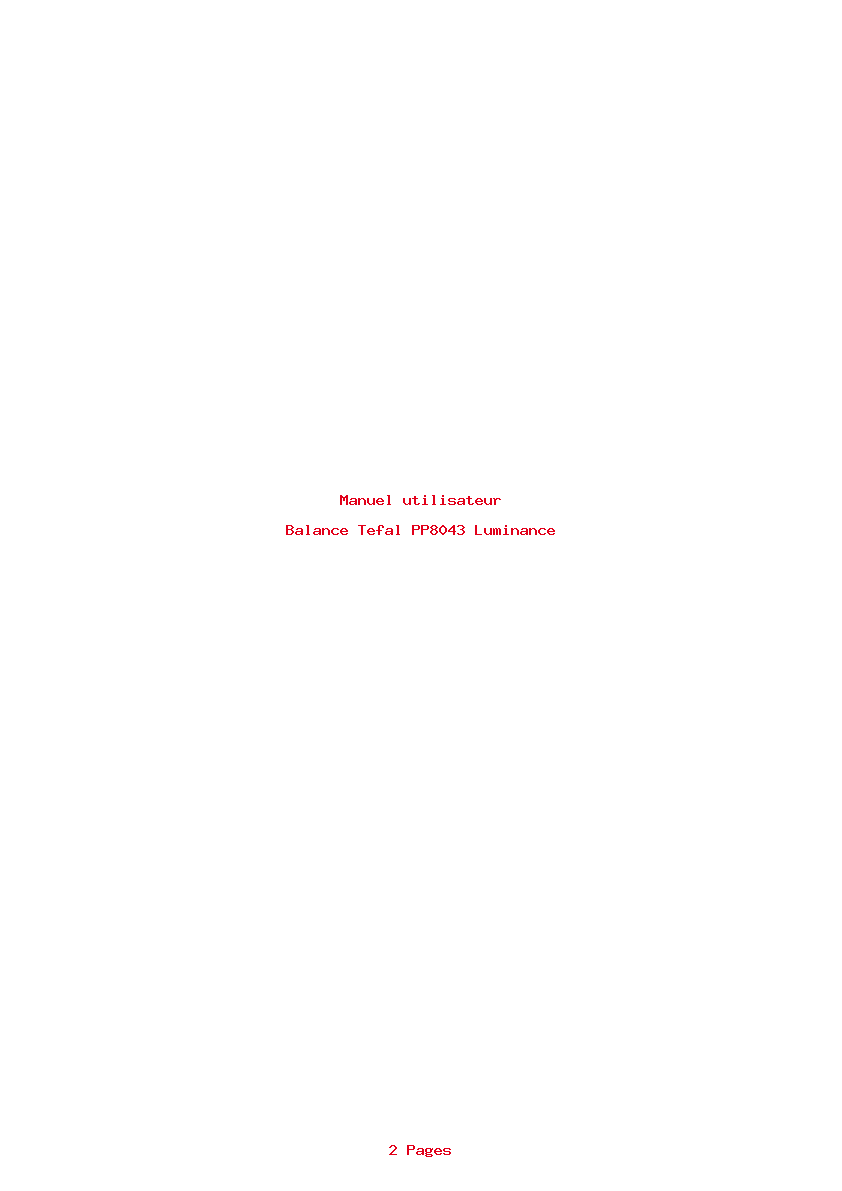 Page 1 de la notice Manuel utilisateur Tefal PP8043 Luminance