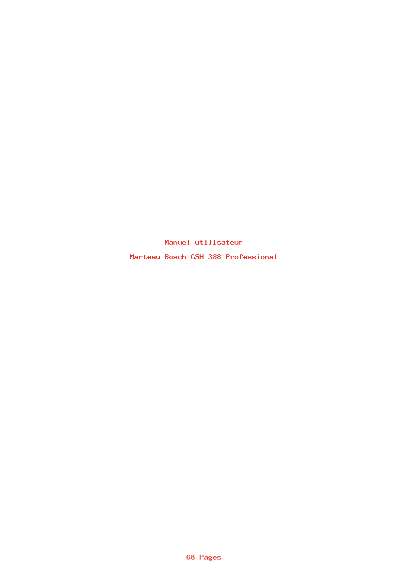 Page 1 de la notice Manuel utilisateur Bosch GSH 388 Professional