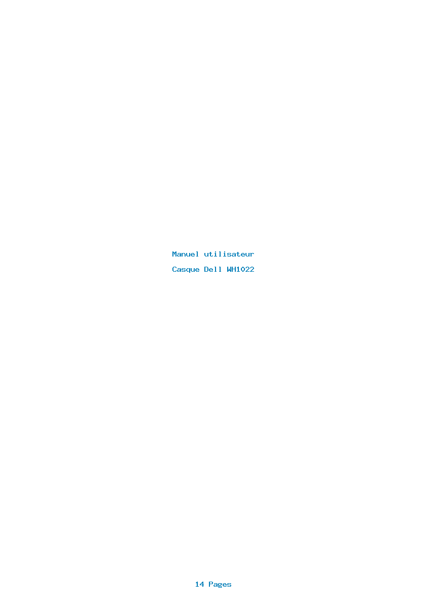 Page 1 de la notice Manuel utilisateur Dell WH1022