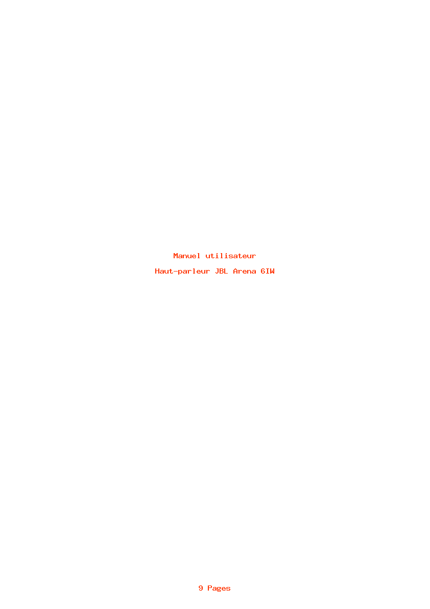 Page 1 de la notice Manuel utilisateur JBL Arena 6IW