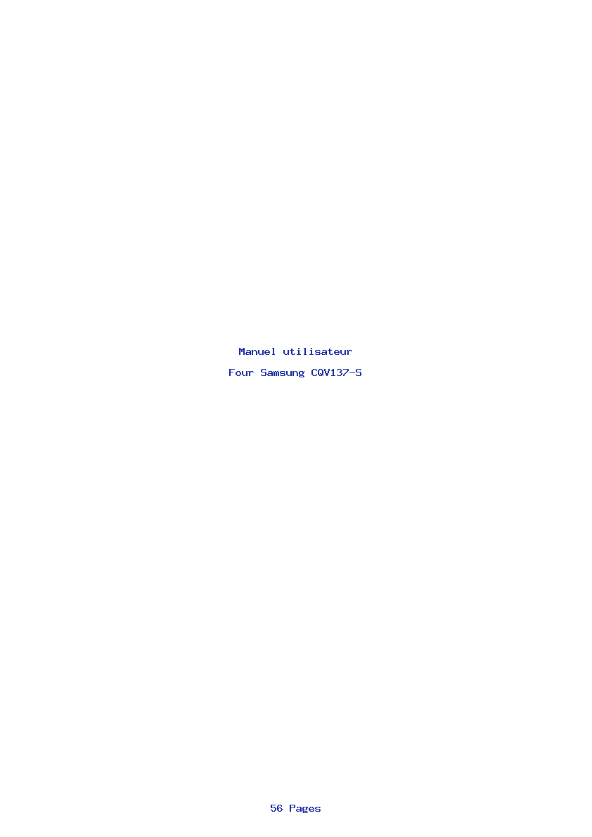 Page 1 de la notice Manuel utilisateur Samsung CQV137-S
