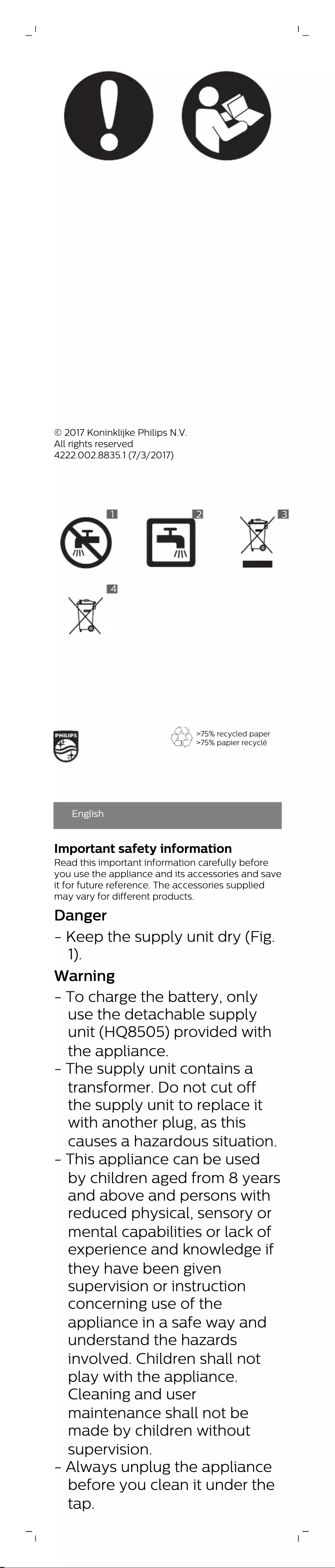 Page 1 de la notice Manuel utilisateur Philips BT5205