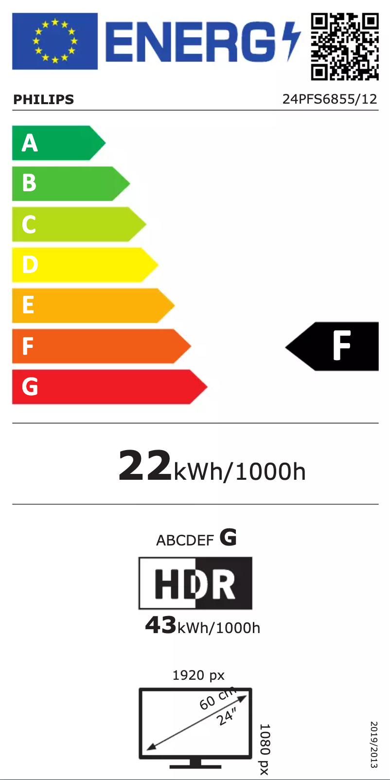 Page 1 of the manual Energy Label Philips 24PFS6855
