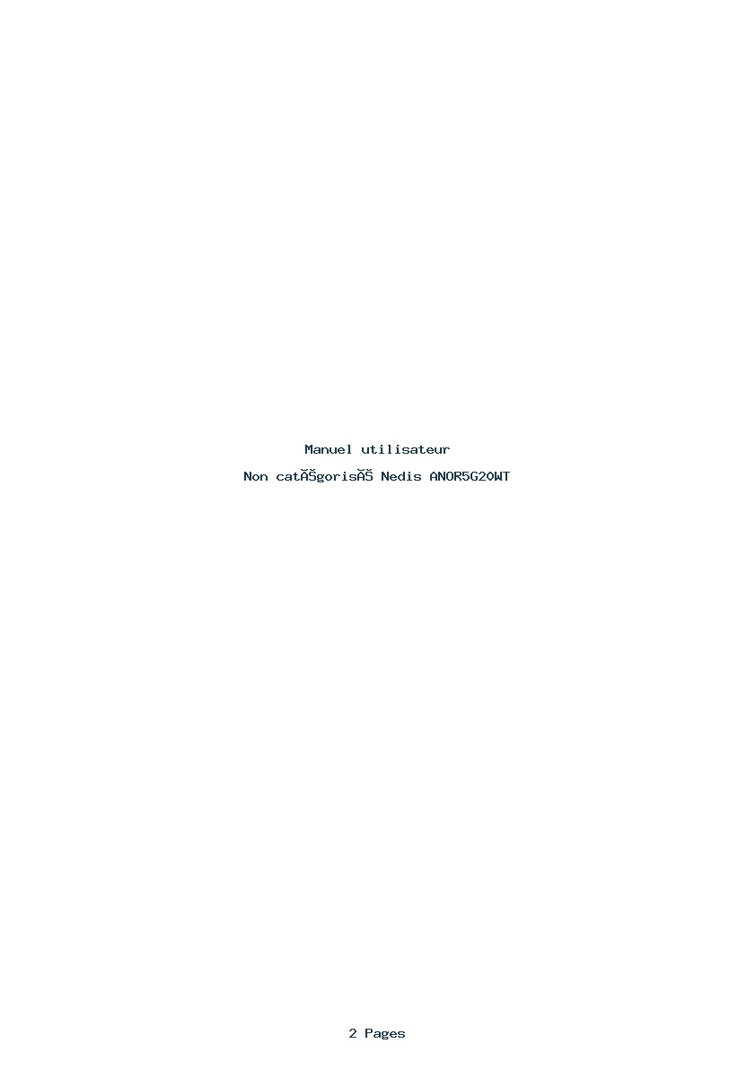 Page 1 de la notice Manuel utilisateur Nedis ANOR5G20WT