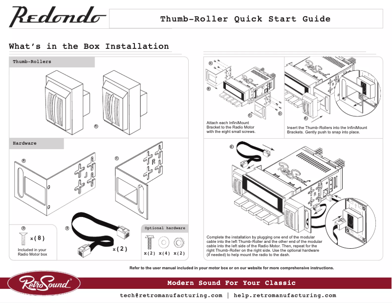 Page 1 de la notice Manuel utilisateur RetroSound Redondo-RT M2