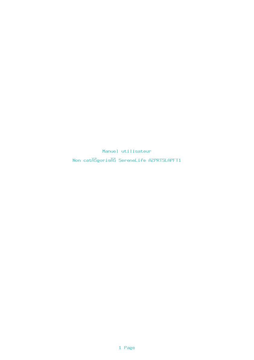 Page 1 de la notice Manuel utilisateur SereneLife AZPRTSLAPFT1