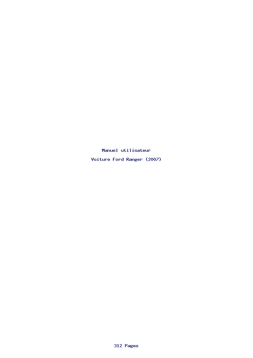 Image de la première page du manuel de l'appareil Ranger (2007)