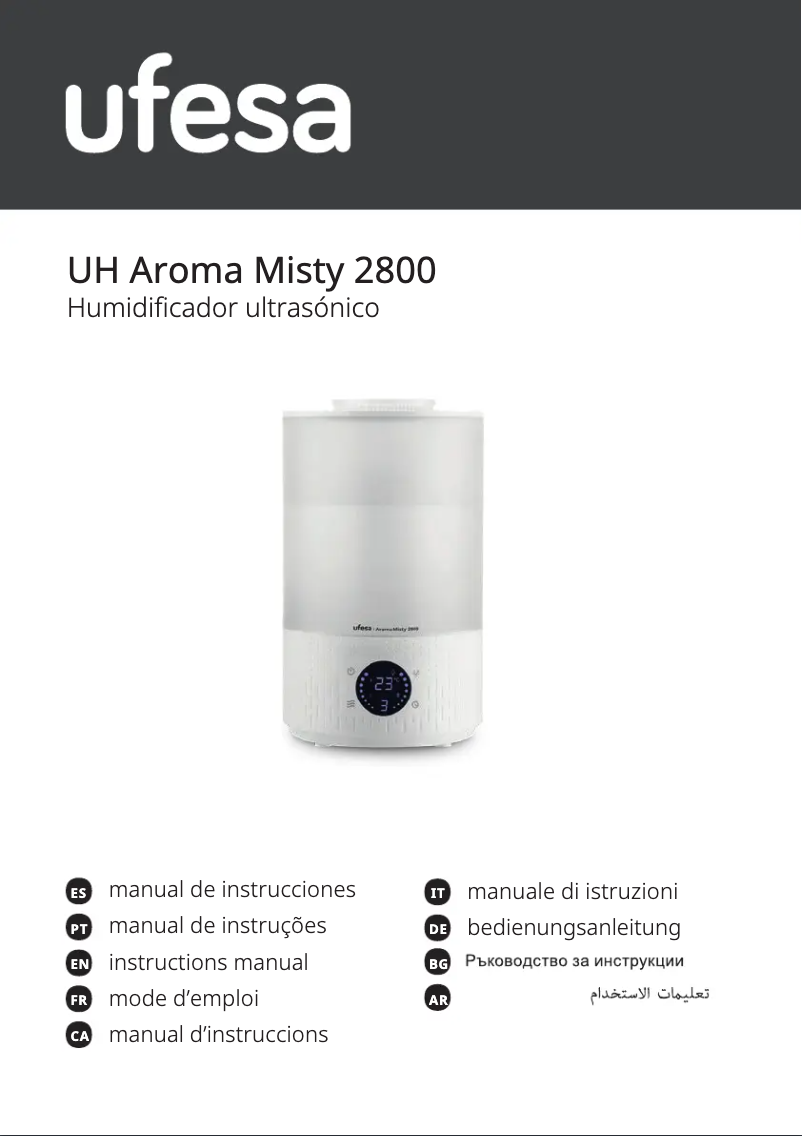 Page 1 de la notice Manuel utilisateur Ufesa Aroma Misty 2800